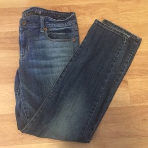 Dark wash faded jeans SIZE 10